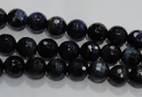 CTE931 15.5 inches 6mm faceted round dyed blue tiger eye beads