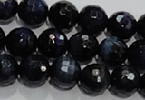 CTE934 15.5 inches 12mm faceted round dyed blue tiger eye beads