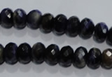 CTE940 15.5 inches 5*8mm faceted rondelle dyed blue tiger eye beads