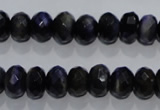 CTE941 15.5 inches 6*10mm faceted rondelle dyed blue tiger eye beads