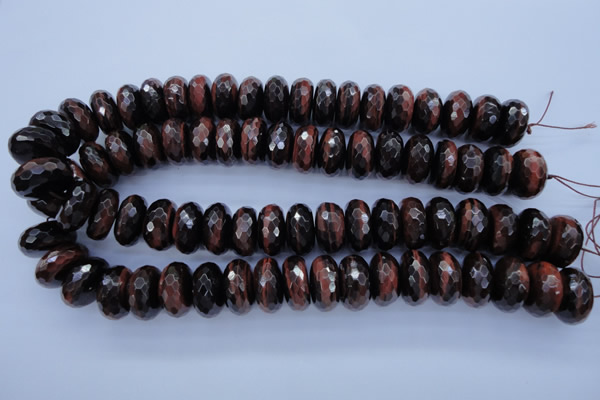 CTE95 15.5 inches 10*20mm faceted rondelle red tiger eye beads