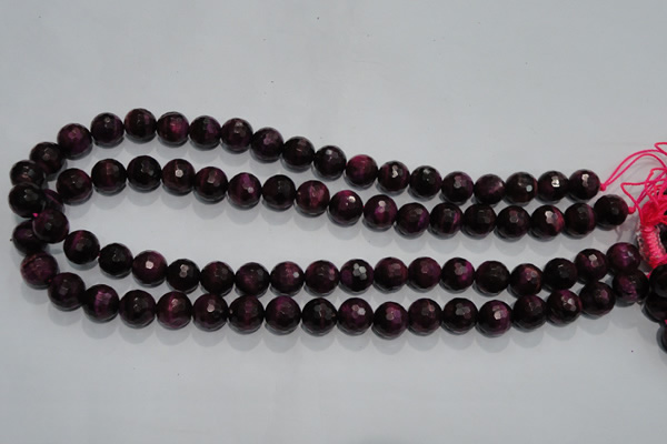 CTE973 15.5 inches 10mm faceted round dyed red tiger eye beads