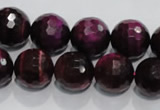 CTE974 15.5 inches 12mm faceted round dyed red tiger eye beads