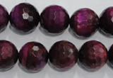 CTE975 15.5 inches 14mm faceted round dyed red tiger eye beads