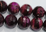 CTE976 15.5 inches 16mm faceted round dyed red tiger eye beads