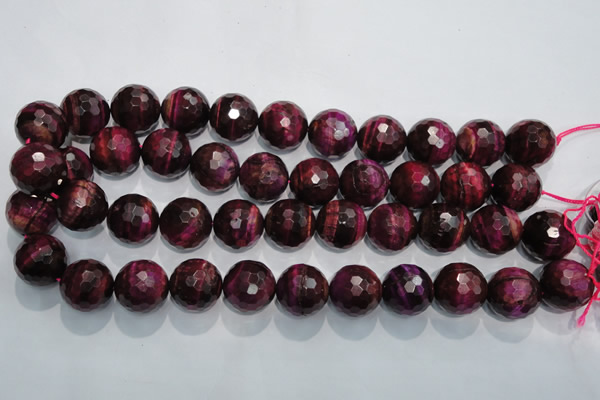 CTE977 15.5 inches 18mm faceted round dyed red tiger eye beads