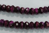 CTE980 15.5 inches 5*8mm faceted rondelle dyed red tiger eye beads