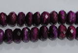 CTE981 15.5 inches 6*10mm faceted rondelle dyed red tiger eye beads