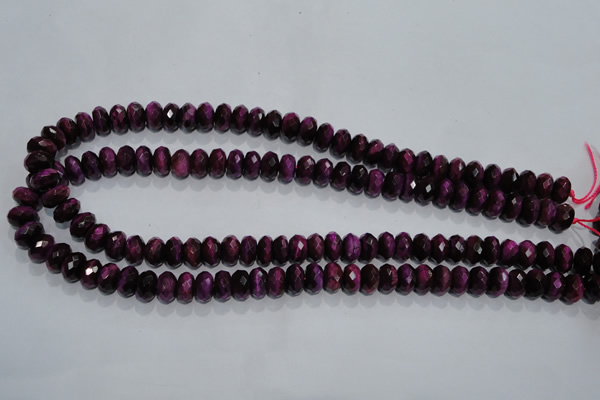 CTE981 15.5 inches 6*10mm faceted rondelle dyed red tiger eye beads