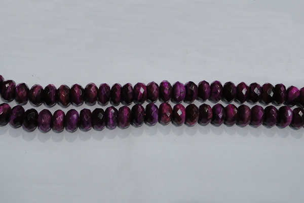 CTE983 15.5 inches 10*14mm faceted rondelle dyed red tiger eye beads