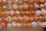 CTG1003 15.5 inches 2mm faceted round tiny red agate beads