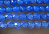 CTG1006 15.5 inches 2mm faceted round tiny blue agate beads