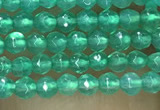 CTG1007 15.5 inches 2mm faceted round tiny green agate beads