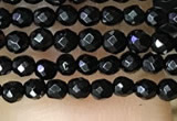 CTG1010 15.5 inches 2mm faceted round tiny black agate beads