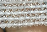 CTG1015 15.5 inches 2mm faceted round tiny white crystal beads