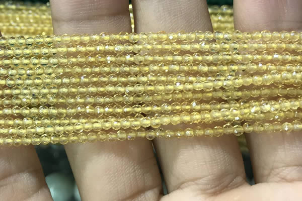 CTG1021 15.5 inches 2mm faceted round tiny citrine beads