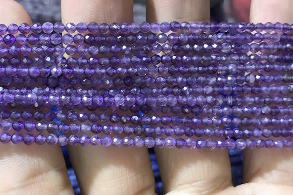 CTG1022 15.5 inches 2mm faceted round tiny amethyst beads