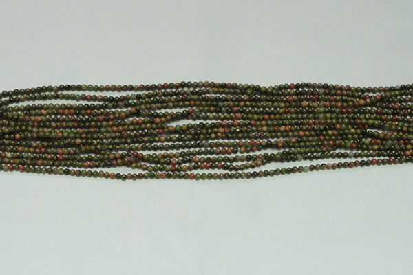 CTG104 15.5 inches 2mm round tiny unakite gemstone beads wholesale