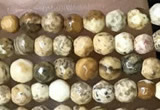 CTG1040 15.5 inches 2mm faceted round tiny picture jasper beads