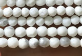 CTG1053 15.5 inches 2mm faceted round tiny white howlite beads