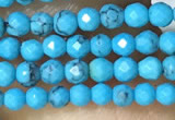 CTG1054 15.5 inches 2mm faceted round tiny turquoise beads