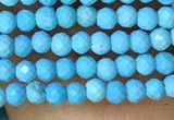 CTG1055 15.5 inches 2mm faceted round tiny turquoise beads