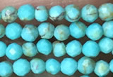 CTG1056 15.5 inches 2mm faceted round tiny turquoise beads