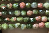 CTG1060 15.5 inches 2mm faceted round tiny unakite gemstone beads