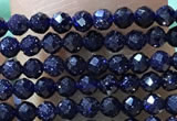 CTG1067 15.5 inches 2mm faceted round tiny blue goldstone beads