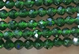 CTG1068 15.5 inches 2mm faceted round tiny green goldstone beads