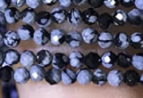 CTG1072 15.5 inches 2mm faceted round tiny snowflake obsidian beads