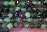 CTG1082 15.5 inches 2mm faceted round tiny ruby zoisite beads