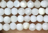 CTG1088 15.5 inches 2mm faceted round tiny mother of pearl beads