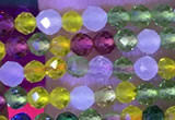 CTG1101 15.5 inches 2mm faceted round tiny quartz glass beads