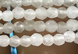 CTG1110 15.5 inches 3mm faceted round tiny white agate beads