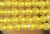 CTG1112 15.5 inches 3mm faceted round tiny yellow agate beads