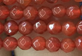 CTG1113 15.5 inches 3mm faceted round tiny red agate beads