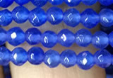 CTG1114 15.5 inches 3mm faceted round tiny blue agate beads