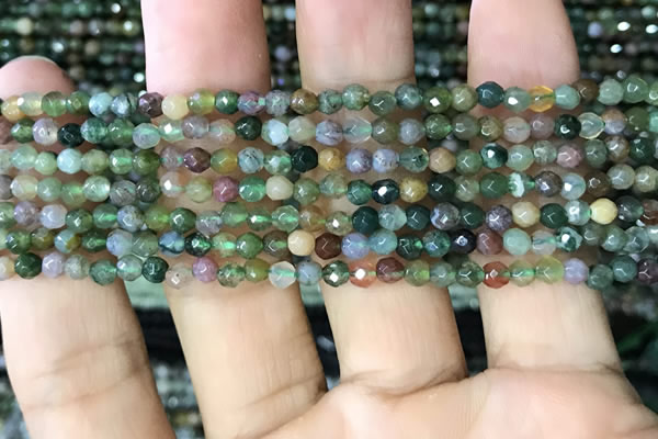 CTG1116 15.5 inches 3mm faceted round tiny Indian agate beads