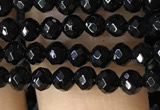 CTG1117 15.5 inches 3mm faceted round tiny black agate beads