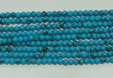 CTG114 15.5 inches 2mm round tiny blue turquoise beads wholesale