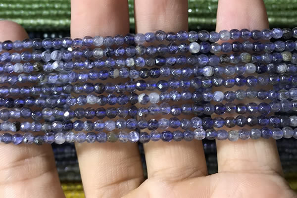 CTG1141 15.5 inches 3mm faceted round tiny iolite gemstone beads