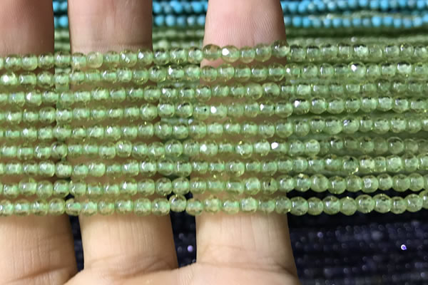 CTG1145 15.5 inches 3mm faceted round tiny peridot gemstone beads