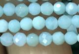 CTG1165 15.5 inches 3mm faceted round tiny amazonite beads