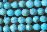 CTG1172 15.5 inches 3mm faceted round tiny turquoise beads