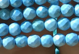 CTG1174 15.5 inches 3mm faceted round tiny turquoise beads