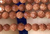 CTG1190 15.5 inches 3mm faceted round goldstone beads wholesale