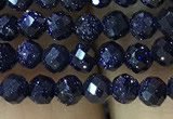 CTG1191 15.5 inches 3mm faceted round blue goldstone beads