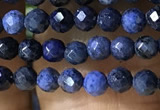 CTG1193 15.5 inches 3mm faceted round tiny blue dumortierite beads