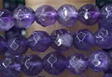 CTG1205 15.5 inches 4mm faceted round tiny amethyst beads